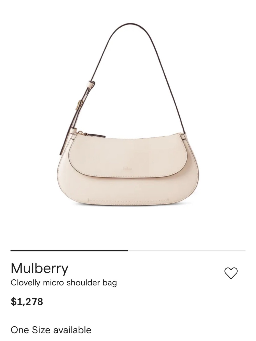 Mulberry Cream Leather Micro Shoulder Bag